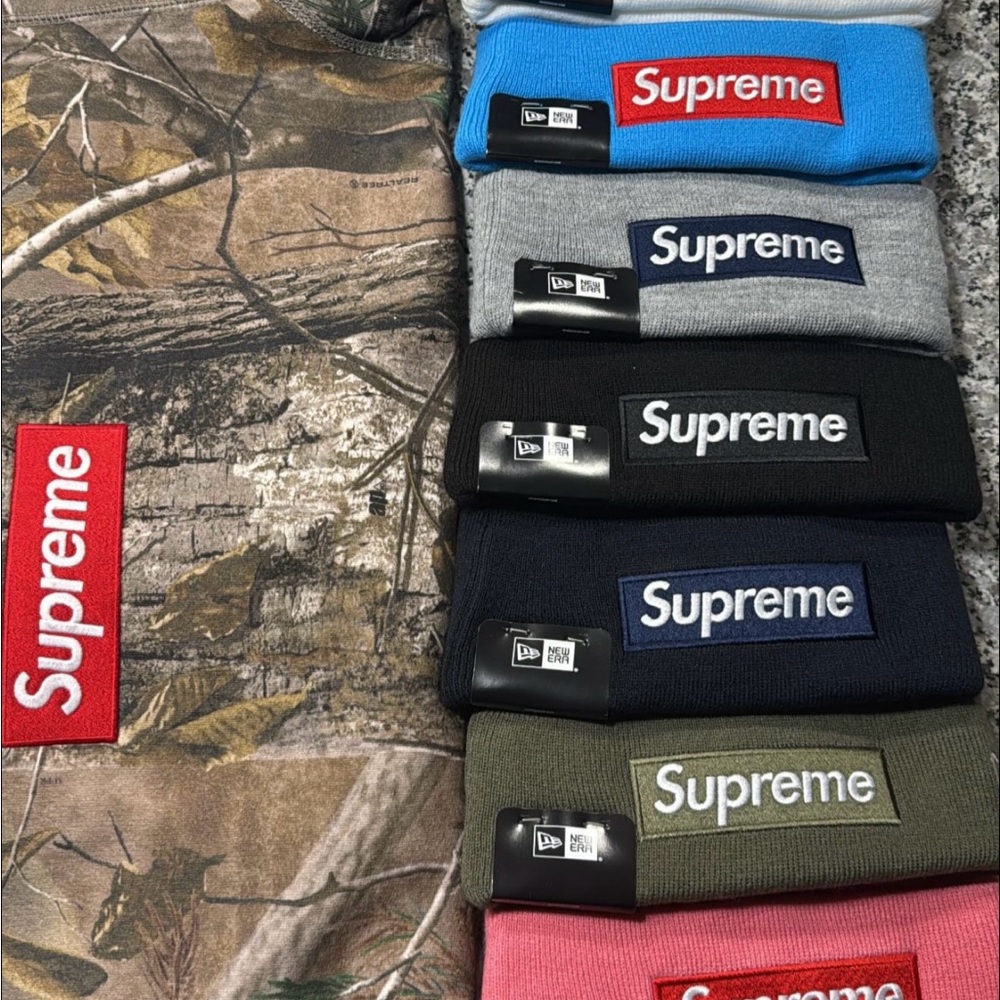 Supreme Beanie Collection - Red, Gray, Blue, Black, Green, Pink